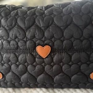 Brighton Black Quilted Heart Bag